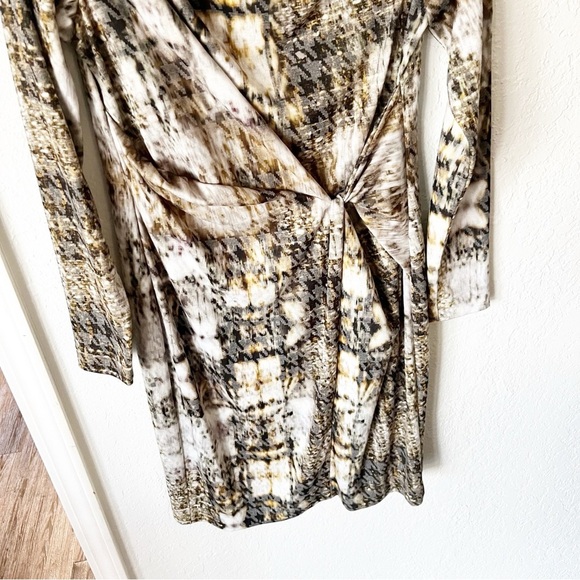 Worth Dress Women's 8 Knot Tie Cowl Long Sleeve Career Houndstooth - Picture 4 of 8